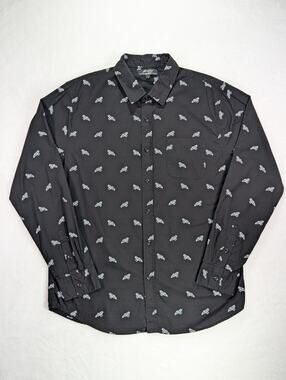 Firefly Serenity Mens L Button Down Shirt Long Sleeve Black Sci-Fi Spaceship